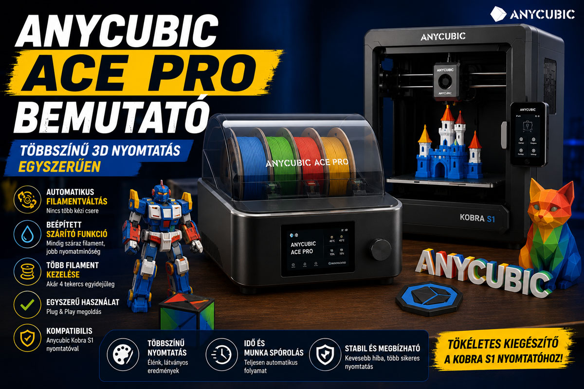 Anycubic ACE Pro bemutató – Többszínű 3D nyomtatás egyszerűen