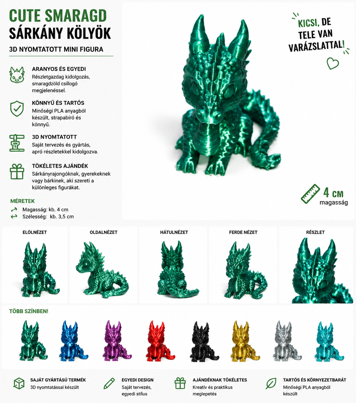 Cute Smaragd Sárkány Kölyök