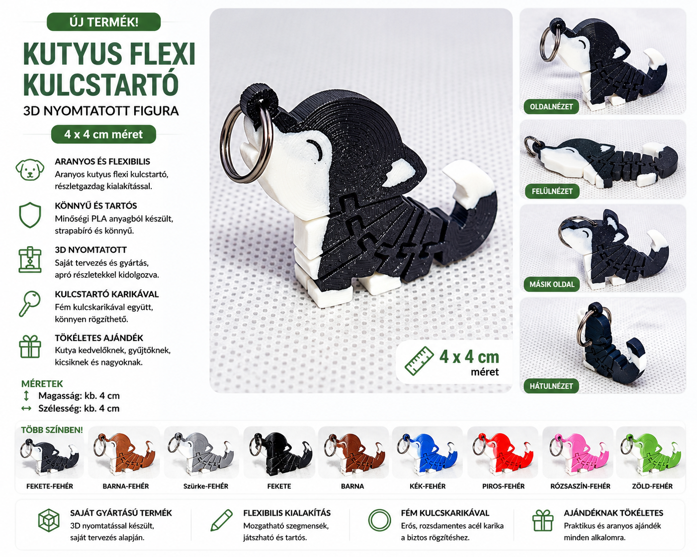 Kutyus Flexi Kulcstartó