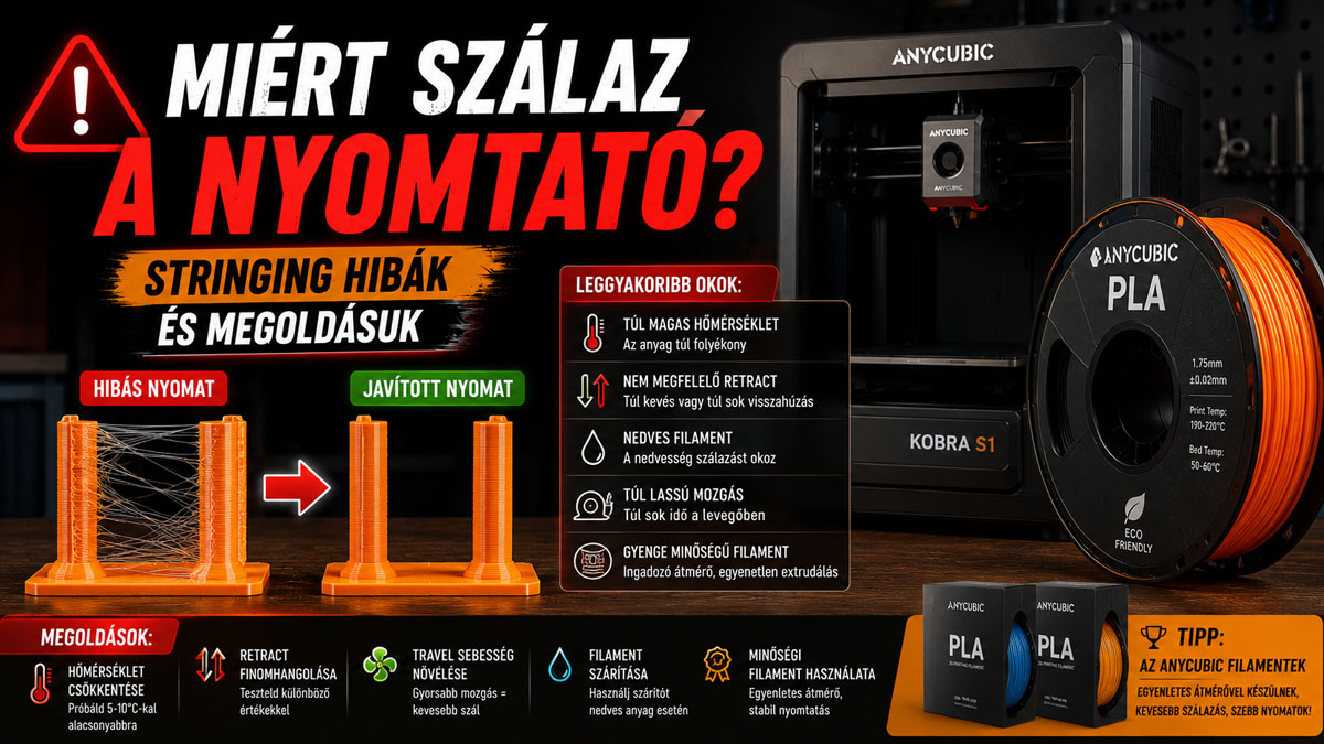 Miért szálaz a nyomtató? (Stringing hibák és megoldásuk)
