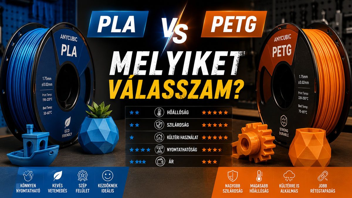 PLA vs PETG – Melyik filamentet válasszam?
